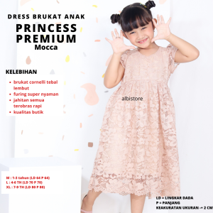 PREMIUM DRESS BRUKAT ANAK KEBAYA ANAK PRINCESS 0-9 TAHUN PAUD TK SD