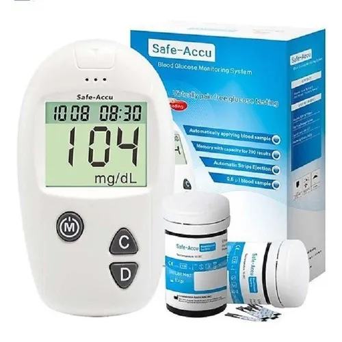Máy đo đường huyết Sinocare Safe Accu tặng 1 hộp 50 que thử và hộp 50 kim chích máu