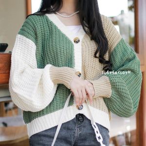 Cardigan Rajut Kombinasi Premium Candice Mix Twist Outerwear Fashion Wanita