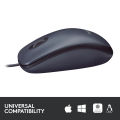 Logitech M100r Corded Mouse Graphite with USB Wired, Ambidextrous, Plug and Play, Optical Scroll Wheel. 