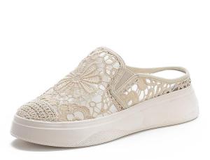 5cm Soft Sole Wrapped Toe Womens Wedge Slippers 2023 New Summer Outwear Mesh Breathable Lazy Sandals Fisherman Shoes