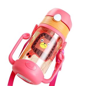 Hntob 400ml Baby Water Tumbler Straw Cup Feeding Nursing Juice Bottle Sippy Cup BPA Free