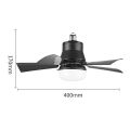 Kitchen Ceiling Fan Light Modern Dimmable Ceiling Fan with Remote Control and Led Light Low Profile Reversible Blades Super Bright E27 Base Top. 