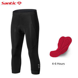 Santicผู้ชายกางเกงขาสั้นขี่จักรยาน 4Dเบาะกันกระแทกระบายอากาศกระเป๋าถนนจักรยานMTBจักรยาน 3/4 กางเกงถุงน่อง