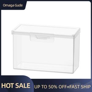 Omaga 1PC Transparent Plastic Storage Box Photocards Small Card Collection Organizer Storage Box Desk Organizer Stationery Box