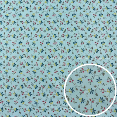 Tiny Floral Vine Pattern Fabric / Polyester Cotton Small Floral Fabric / Kain Corak Bunga Kecil / 小花蔓藤花布 / Mini Floral
