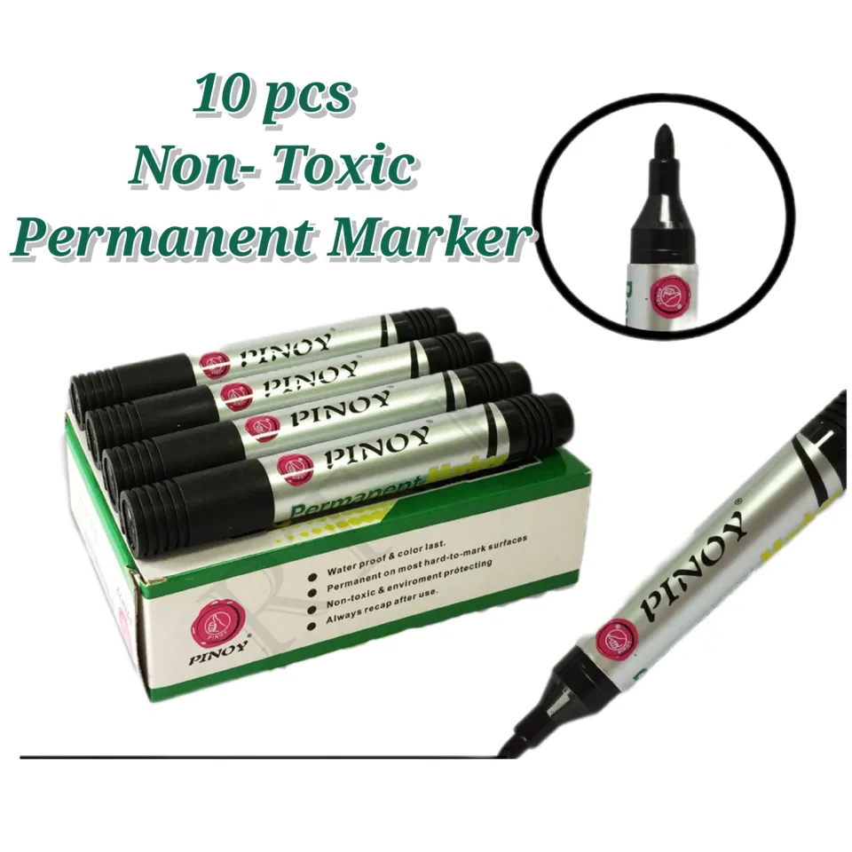 10pcs/box Pinoy Non-toxic Permanent Marker (Black) Broad Line