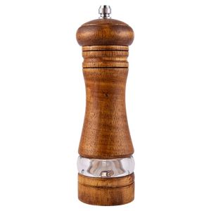 ANGY  Classic Manual Salt Pepper Grinder Adjustable Particle Size 6 Inch Spice Salt Grinder Kitchen Tool Creative Rubber Wooden Pepper Bottle Cooking