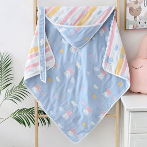 VREN Baby Swaddle Blanket 6Layers Soft 100% Cotton New Born Wrap Swaddle Blanket Bandage Adjustable Infant Wrap Print Towel Bed Blanket for Baby Bedding 90*90cm