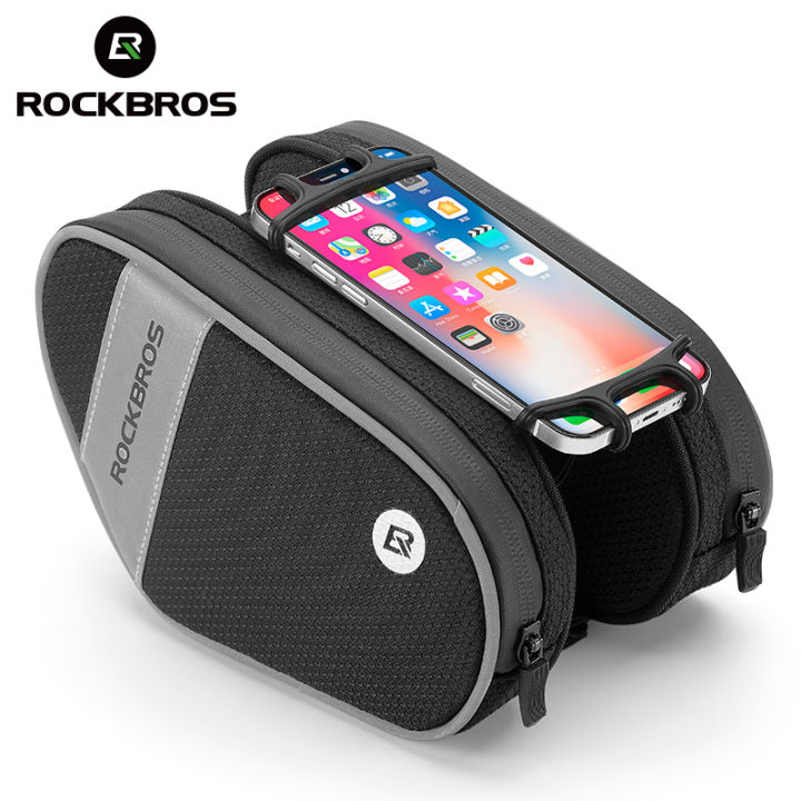 ROCKBROS Bicycle Frame Front Tube Waterproof Bike Bag Touch Screen Bike Saddle Package For 5.8 /6 in Cell Phone Bike Accessories