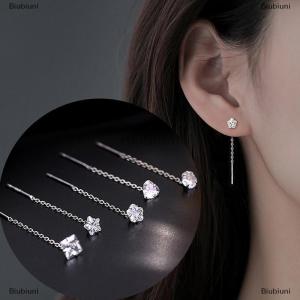 [COD] Biubiuni 1PC Zircon Dây Tai Trái Tim Sao Bông Tai Dài Tính Khí Đa Năng Tua Zircon Bông Tai Cho Phụ Nữ Cưới Đồ Trang Sức
