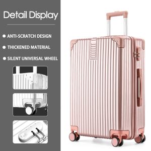 Travel luggage 24 inch ABS+PC Suitcase Bag Universal Wheel Combination Double Lock Large Capacity Bag Bagasi koper Beg