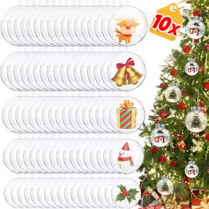 5pcs Transparent Christmas Balls Plastic Hollow Ball Ornaments for Xmas Tree Hanging Pendants Wedding Party Home Decoration Supplies