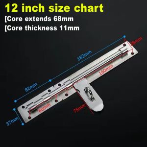 10/12/14 inch Sliding Lock Barrel Bolt Latch Padlock Door Window Drawer Cupboard Stainless Locking