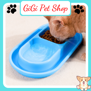 Chén bát đôi chống kiến khay đựng thức ăn nước uống nhựa cao cấp cho thú cưng chó mèo phụ kiện giá rẻ - GiGi Pet Shop