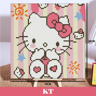 20x20cm DIY Cute Cartoon Diamond Beads Painting Set Kids Paint By Number Door Gifts Home Wall Decor