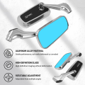 H2C-Style Motorcycle Rearview Mirrors – Aggressive Sportbike Winglet Mirrors, Universal Fit for Most Street Bikes. 