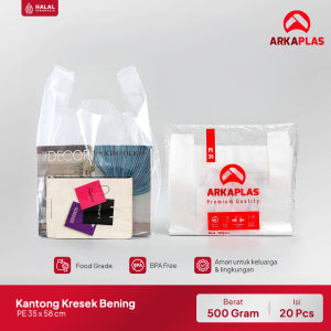 ARKAPLAS Plastik Kantong kresek PE bening 35x58