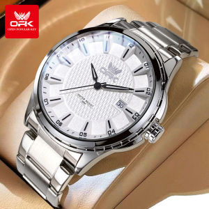 OPK Japan New Original Quartz Watch For Men Fashion Casual Stainless Steel Strap Watch Waterproof Date Display Luminous Gift For Boyfriend