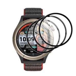 HD cong viền đen Phim kính cường lực cho Amazfit hoạt động cân bằng Cheetah Falcon T-REX 2 3 zepp cạnh E Vòng tròn vuông Pro chống trầy xước miếng bảo vệ mặt đồng hồ