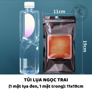 Túi Zip Hologram Cầu Vồng Đổi Màu Lấp Lánh MAY BELLS Đựng Trang Sức Túi Zip Bạc Quà Tặng Handmade