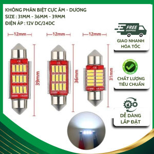 Bóng đèn led trần xe ô tô 31mm36mm39mm 12v24v đèn biển số siêu sáng