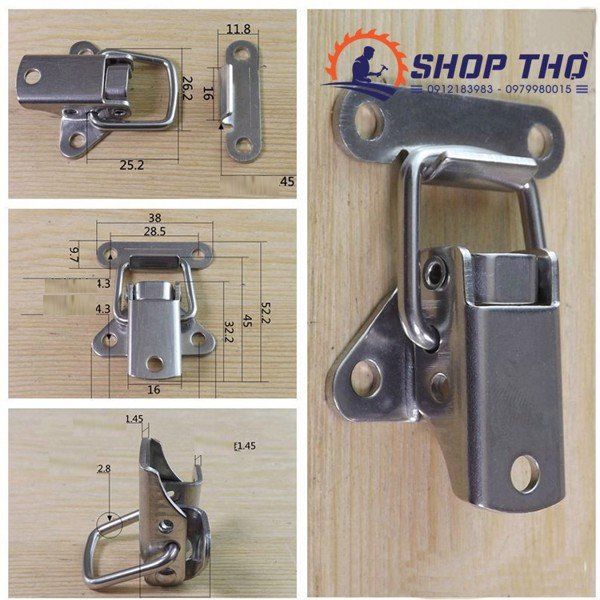 Khóa công nghiệp hasp lock inox 304 (Set 2c) | Lazada.vn