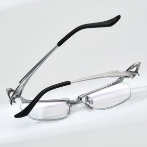 FONEX Pure Titanium Glasses Frame Men New Brand Design Semi-Rimless Square Eyeglasses Half-Rim Ultralight Japanese Eyewear 85709