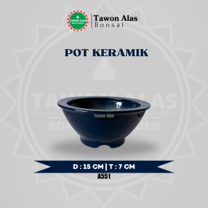 Pot Keramik Bonsai Bundar Bulat Unik