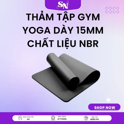 Thảm tập gym yoga tại nhà dày 15mm chất liêu NBR cao cấp chống thấm nước chống trượt Thảm Tập Gym Yoga Dày 15mm Chất Liệu NBR Bám Dính Chắc Chắn Chống Trơn Trượt Chống Thấm Tuyệt Đối. Chính Hãng SUNO.Top