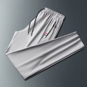 High Elastic Ice Silk Quick Drying Casual Trousers Men S Ultra Thin Sports Pants Large Size Loose Men’s Clothing Accessories
