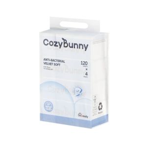 CozyBunny Velvet Soft Antibacterial Facial Tissues (Homely) 4 Packs x 120 Sheets (4 Ply)