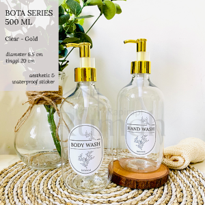 BOTA 500 ML Botol Sabun Isi Ulang PUMP GOLD Body Wash Shampoo Cuci Tangan