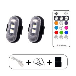 ไฟเตือนไร้สาย HD พร้อมรีโมทคอนโทรล 8 สี RGB LED สำหรับเครื่องบินและมอเตอร์ไซค์