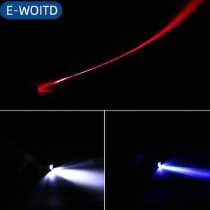 E-WOITD 3 trong 1 con trỏ laser màu đỏ Bút đèn pin giả tiền dò leo móc