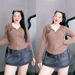 Áo khoác nữ BIGSIZE CÔ NHỎ dáng ôm có túi chất vải thun gân co giãn thoải mái chống nắng dành cho nàng chuppy 60-95 kg G25