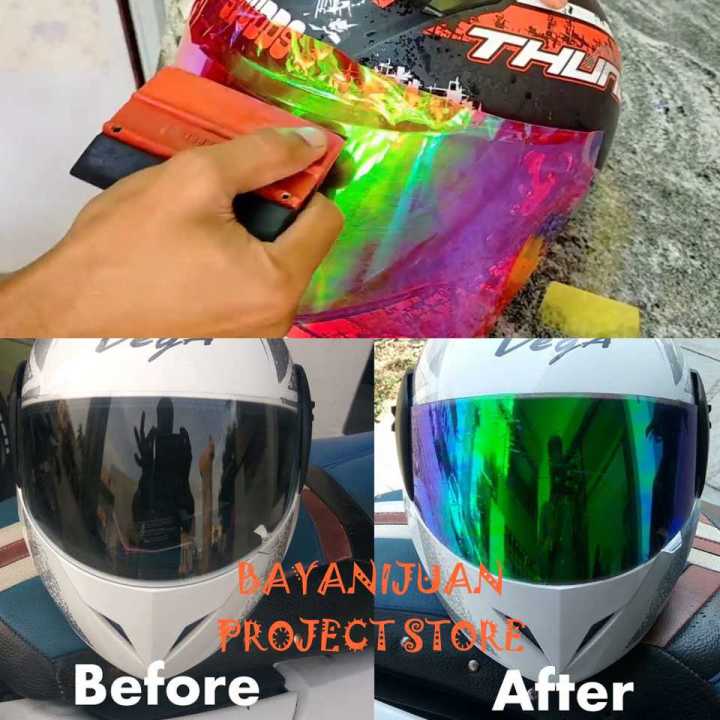 helmet visor tint sticker ( buy 5 get 1 free ) transparent film tail