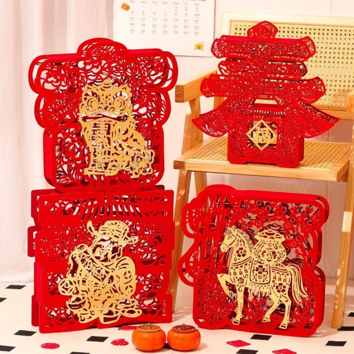 PKI27 3D Đồ trang trí bàn làm việc năm ngựa Phước lành Phong cách Trung ...