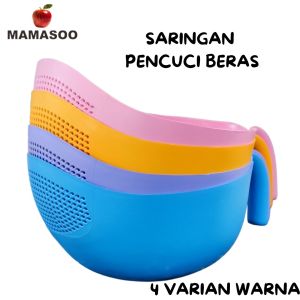 MAMASOO Wadah/Baskom Cuci Beras Mangkuk Bilas Tirisan Pencuci / Tempat Wadah Saringan Cuci Beras Buah dan Sayuran PER 4PCS