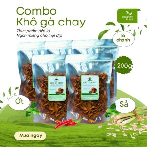 Combo 5- Khô gà lá chanh chay 200g- ăn chay và mặn healthy đều được dễ mix với nhiều món ăn