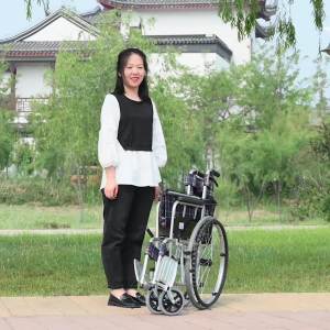 Tuokang Manual Wheelchair Steel Lightweight Folding Elderly Wheelchair Elderly Scooter