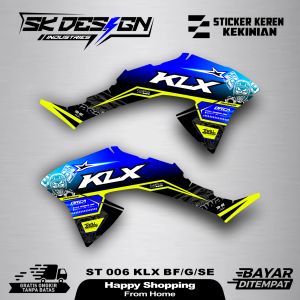 ST 006 Sticker Striping Semi Full Motor KLX BF/G/SE Desain Keren Supermoto -Sudah Cutting -Tinggal Pasang -Anti Pudar