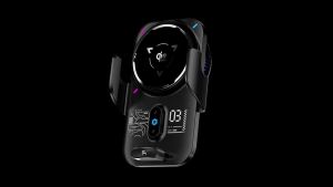 JWJ 15W Wireless Car Charger Mount with RGB Ambient Light Automatic Cooling Fast Charging Mount Air Vent Stand for IPhone
