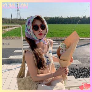 [KUNLIAN] ผ้าพันคอแฟชั่นและลำลองสำหรับผู้หญิงผ้าโพกศีรษะตกแต่งฤดูใบไม้ผลิฤดูร้อน