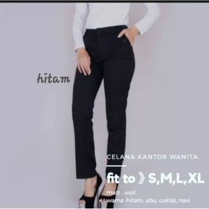 CELANA PANJANG WANITA KANTOR Size M L XL BAHAN SEMI WOL TEBAL MELAR NYAMAN DI PAKEI SEHARI HARI