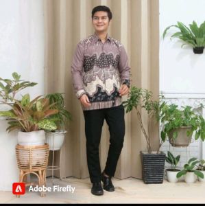 Baju Batik Couple Pasangan Kemeja Lengan Panjang Tunik Wanita Seragam Keluarga