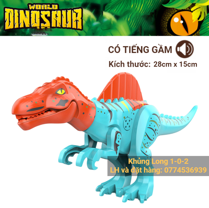 Khủng Long Spinosaurus Có Tiếng Gầm Độc Đáo Màu Xanh Dương Cam Dài