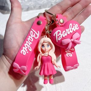 1Pc Anime Barbie Keychain Kawaii Children Love Heart Doll Pvc Key Rings Accessories All-Match Sweet Fashion Bag Pendant Gift Toy
