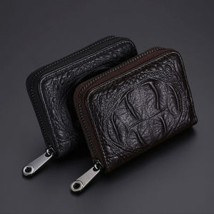 NEW 2024 Crocodile Pattern Cowhide Credit Card Zipper Bag ID VIP Bank Slim Holder Fashion Organ Card Holders