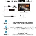 C-SAW 2m Lightning Port IOS To HDMI Cable 4K TV HDMI Display Adapter USB Cord For iPhone 5/5c/5s/6/6Plus/6s/6s Plus/7/7 Plus 11 12 11Pro Max XS Pro Max XR SE2 iPad Air Plug and Play Cable. 